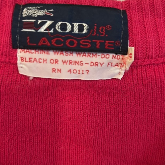 ZOD Lacoste Pink Magenta V Neck Cable Sweater Youth Size 16 - Picture 10 of 10